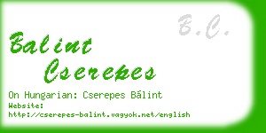 balint cserepes business card